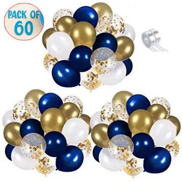 111PCS Blue Balloon Arch Kit - Navy Blue Gold And White Balloon Garland  With Confetti Balloon, Navy Blue Baloons Arch Birthday Baby Shower Wedding