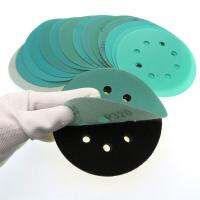 10Pcs 5 Inch 125mm Polyester Film Sandpaper Green 8 Holes Assorted 60 2000 Grits Round Sanding Disc Polishing Abrasive Tools