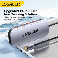 Essager 11 In 1 USB C HUB 4พัน30เฮิร์ต Type C สถานีเชื่อมต่อสำหรับ Air Pro อะแดปเตอร์ S Plitter สำหรับแล็ปท็อป HDMI เข้ากันได้ RJ45