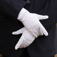 2Pairs Uniform Gloves White Cotton/Nylon Parade Costume Gloves Women Men Unisex Hand Gloves for Police Formal Tuxedo Honor Guard