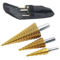 {SAVAGE Hardware Tools} 4 12Mm 4 20Mm 4 32Mm HSS 4241 Steel Large Step Cone Titanium Coated Metal Drill Bit Cut Tool Set เครื่องตัดรูขายส่ง