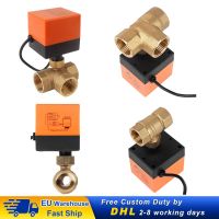 3/4 "1" 2ทาง3Way บอลวาล์ว DN20 DN25 230V 3-สาย2จุดควบคุมวาล์วเปลี่ยนทางทองเหลืองวาล์วปิด