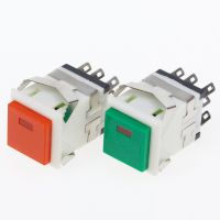 1pcs 17.2*17.2mm 3A/250V 6A/125V Snap-in 2NO2NC Momentary Square Push Button Switch With LED Light Plastic