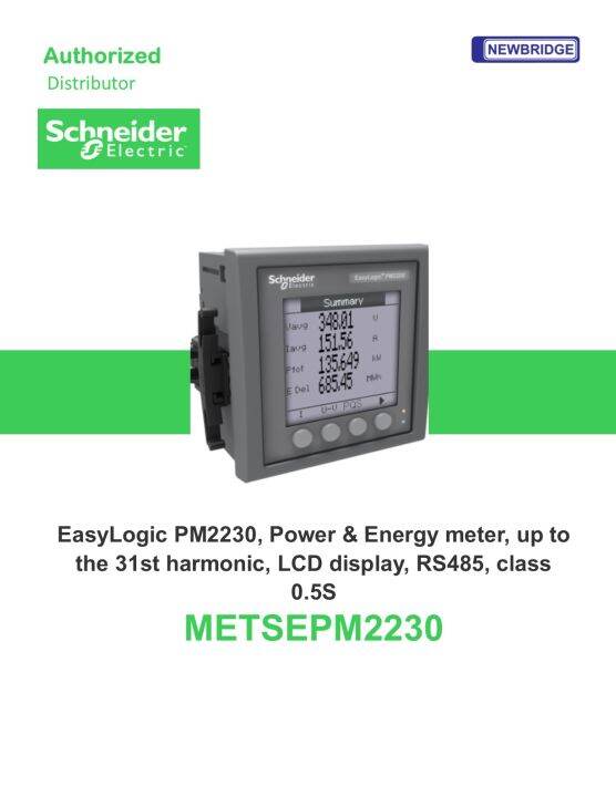 EasyLogic PM2230, Power & Energy meter, up to the 31st harmonic, LCD