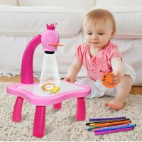 Children Led Projector Art Drawing Table Toy Kids Painting Board Desk Arts Crafts Educational Learning Paint Tools Toy for Girl