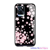 UCUC เคสโทรศัพท์เคสสำหรับ Infinix Note 10 Pro ปลอกปลอกหรูหรา Dreamlike ดอกไม้ Star รูปแบบผีเสื้อเคสกันกระแทก Glossy กระจกเทมเปอร์ฝาหลังปลอก