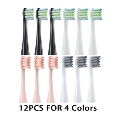 12ชิ้นการเปลี่ยนหัวแปรงสำหรับ Oclean X Electricแปรงสีฟันไฟฟ้า Dupont ขนแปรงนุ่มติดตั้งง่ายแพคเกจหัวฉีด
