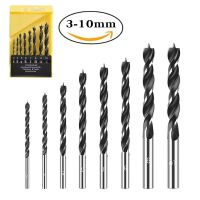 8pcs 3-10mm Twist Dril Bit Set Brad Point Wood Drill Bits Titanium Coated Woodworking Metal Drilling Bit Tools Drills Drivers