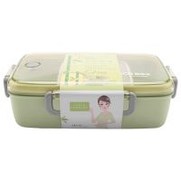 Bento Box Bamboo Fiber Leakproof Independent Lattice Student Lunch Box Microwave Oven Portable Lunch Box