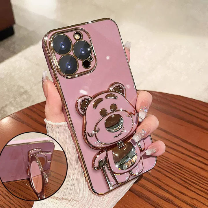 เคสกระจกหมีน่ารักของ-jiefie-สำหรับ-iphone-14-pro-max-13-pro-max-12-pro-max-11-pro-max-6s-plus-7-8-plus-xr-x-xs-max-โครเมี่ยมสุดหรูแฟชั่นเคสมือถือ-tpu-ตัวยึดกระจก