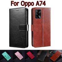 [2023สุดฮอต] เคส A74เคสแบบฝาพับสำหรับ Oppo CPH2219เคสห่อหุ้มโทรศัพท์รองรับ Oppo เคสกระเป๋าสตางค์74สมุดหนัง Etui Hoesje Capa