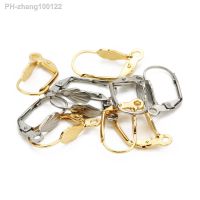 20pcs/lot 316 Stainless Steel Gold Silver Tone French Lever Earring Hooks Wire Settings for DIY Eearring Jewelry Making Findings