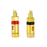 ☞ 2PCS Terminal Binding Posts Pure Copper Gold Plated Amplifier Speaker Binding Post Connector High Current Binding Post Red Black