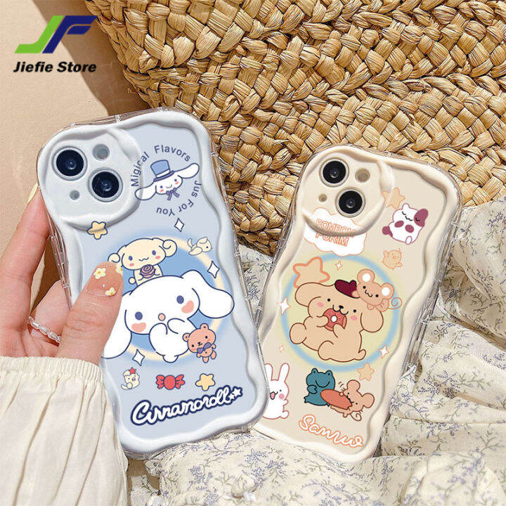 เคสการ์ตูนรูปสุนัขน่ารักดีไซน์ใหม่-jiefie-สำหรับ-oppo-reno-4-reno-4-pro-reno-5-reno-6-reno-8-reno-7-reno-8t-ครีมขอบคลื่น-tpu