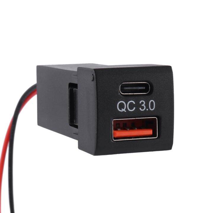 car-dual-usb-charger-socket-pd-type-c-adapter-for-toyota-qc-3-0-quick-charge