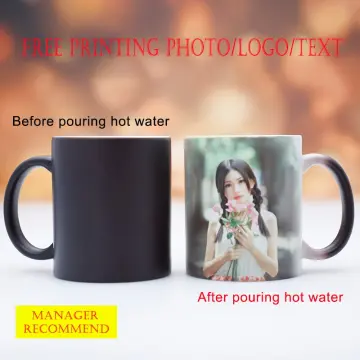 Magic Custom Photo Color Changing Coffee Mug Cup, Personalized DIY Print  Ceramic Hot Heat Sensitive Cup -Add Your Photo&Text