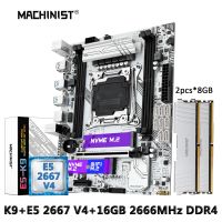 เมนบอร์ด + CPU + เมนบอร์ดแรม + CPU + เครื่องแรม K9 X99ชุดเมนบอร์ด LGA 2011-3 Xeon ชุด V4 E5 2667 CPU DDR4หน่วยความจำ16GB 2666MHZ RAM คอมโบ USB3.0 NVME สี่ช่อง