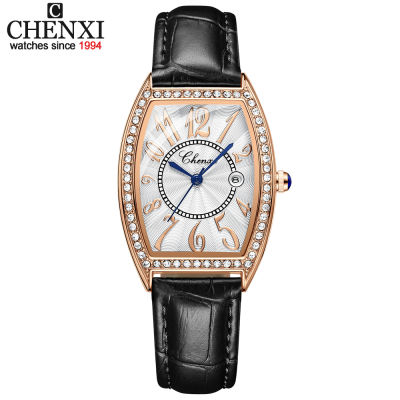 CHENXI Women Watches Fashion Calendar RoseGold Clock Casual Waterproof Leather Quartz Wrist Watch For Womens Relogio Feminino