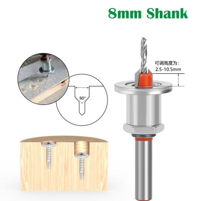 1pc 8mm Shank HSS Countersink Woodworking Router Bit set Milling Cutter Screw Extractor Remon Demolition