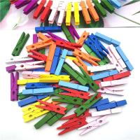 Mini Color Wooden Clips 25/35/45/72mm Wooden Clothes Photo Paper Clips Clothespin Craft Postcard Clips Portable Wood Clamp Clips Clips Pins Tacks