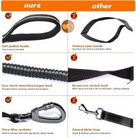 Dog Leash with Car Seat Belt Shock Absorbing Reflective Multifunction Dog Harness Leash Running Dog Leashes Supplies