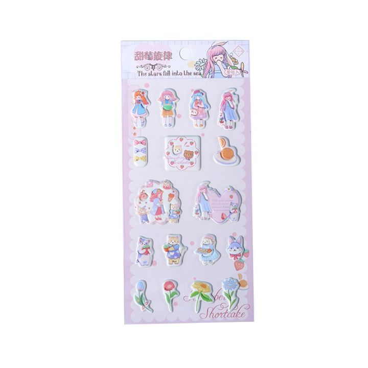 mr-paper-4-design-ins-style-china-girl-series-bubble-sticker-cartoon-hand-account-diy-decoration-collage-material-sticker