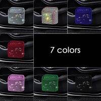 Shiny Rhinestones ABS Car Trash Bin Hanging Door-side Pressing Type Garbage Case Sundries Storage Box Trash Can Auto Interior