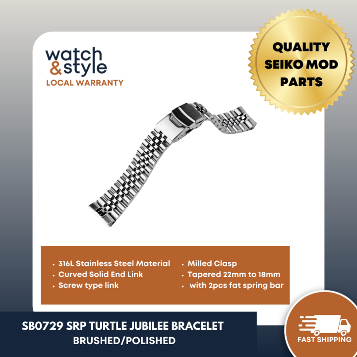 SB0729 SRP Turtle Jubilee Bracelet - Brushed/Polished – Watch&Style