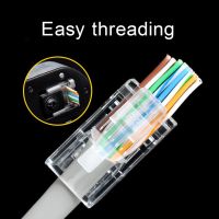 2022 Newest 100 pcs/set RJ45 8P8C Through Hole CAT5E Network Cable Connector With Super Class 5 Crystal Head Cable Connector Cables