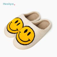 Smiley Face Slippers Winter Women Fluffy Slippers Plush Warm Soft soled Cotton Shoes Indoor Home Non slip Bedroom Flat Shoes ELEGANT