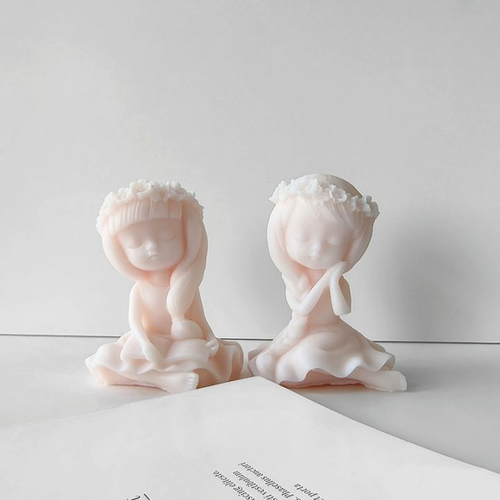 aromatherapy-plaster-doll-decoration-figurines-resin-molds-silicone-flower-fairy-candle-mold