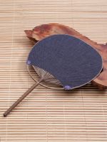 Japanese-style cloth-covered bamboo cattail fan handmade literature and art troupe banana summer round old craft classical paper