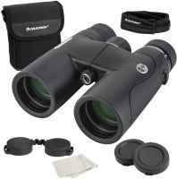 Celestron - กล้องส่องทางไกลระดับพรีเมียม Nature DX ED 10x42 - เลนส์วัตถุประสงค์การกระจายต่ำพิเศษ (ED) - เลนส์หลายเคลือบ - ปริซึม BaK-4 แบบเฟส - กล้องส่องทางไกลสำหรับดูนก, 72333, สีดำ