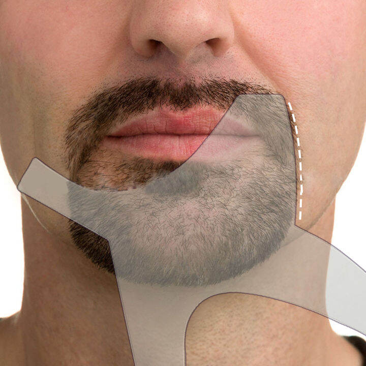Men Beard Shape Template 3 Colors Beard Lineup Guide Template Hairline