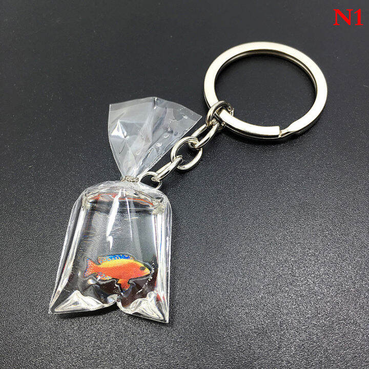 Excellent Resin Goldfish Shape Keychain Fish Water Bag Charms Resin