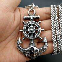 ฮิปฮอปPunkกัปตันพวงมาลัยและAnchor Nautical Charm Charmสร้อยคอแฟชั่นกล่อง