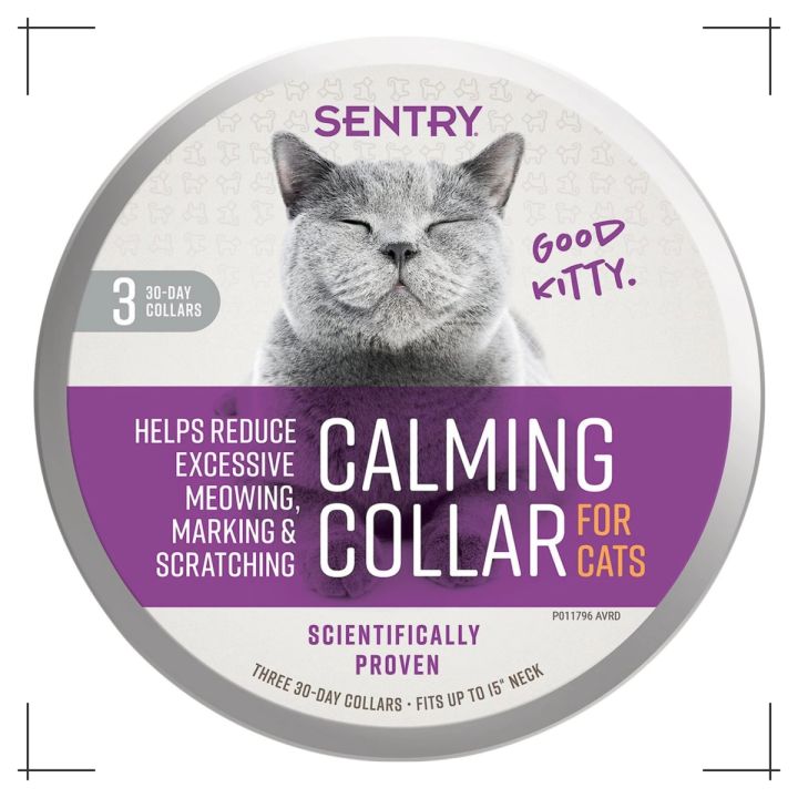 calming-collar-cat-ลดแมวเครียด-ก้าวร้าว-ติดสัตว์-แบรนด์-sentry-ของแท้-จากอเมริกา