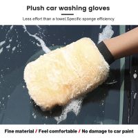 Artificial Wool Car Washing Gloves Water Absorption Car Soft Polishing Glove Car Wash Micro Fiber for glass PVC plastics leather