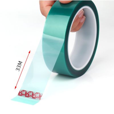 33M/roll Green PET Heat-Resistant High Temperature Masking Shielding Adhesive Tape for PCB Solder Plating Insulation Protection