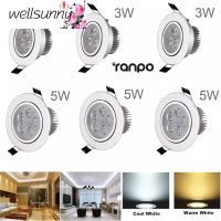 Wellsunny LED หรี่แสงได้โคมไฟเพดานลงแสงโคมไฟแผง3W 5W AC85-265V ไฟส่องสว่าง Spotlight สำหรับโรงแรมสำนักงาน