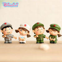 ทหาร Brother Sister น่ารักรุ่น figurines ตุ๊กตางานแต่งงาน miniatures คู่บ้านตกแต่งสวนสาวของเล่น DIY อุปกรณ์เสริม Gift