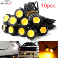 MovFlax 10Pcs 18MM รถ Eagle Eye DRL Led ไฟวิ่งกลางวัน Warm White LED 12V สำรองที่จอดรถย้อนกลับสัญญาณรถยนต์โคมไฟ