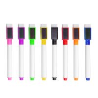 ปากกาไวท์บอร์ดแม่เหล็กสีสันสดใส8ชิ้นปากกาไวท์บอร์ดสีดำอุปกรณ์การเรียน Eraser ปากกาวาดสำหรับเด็ก (สีชมพู,
