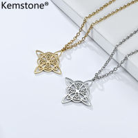 Kemstone เครื่องประดับสร้อยคอสำหรับผู้ชายทำจากสแตนเลสสตีลจี้มีโพรงทะลุชุบทองเงินเป็นรูปสามเหลี่ยม