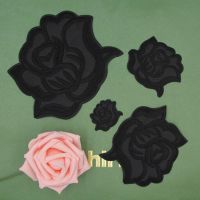 Fabric Embroidered Black Rose Flower Patch Clothes Stickers Bag Sew Iron On Applique DIY Apparel Sewing Clothing Accessories B40 Haberdashery