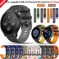 20 22mmSilicone สายนาฬิกา Correa ремешок สำหรับ Amazfit GTR 4/3 Pro GTR2e/GTS4 Mini 42 47mmWristband GTR4 GTR3 สร้อยข้อมือ Watchband-iotc29 mall