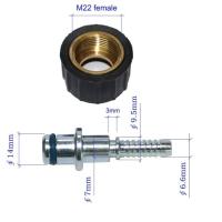 อุปกรณ์ต่อท่อเครื่องฉีดน้ำแรงดันสูง Xzt M22ตัวเมีย/อะแดปเตอร์14ข้อต่อคัปปลิงสำหรับ Karcher ส่วนใหญ่