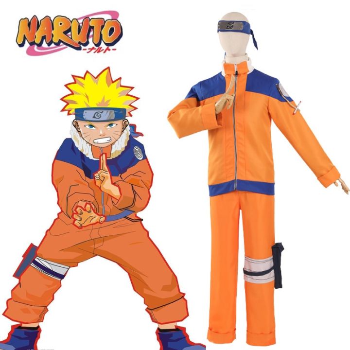 HOT ○ Naruto Cosplay Costumes Juvenile Uzumaki Ninja Shippuden Hokage Sets  for Boys Jacket Pants Comic Halloween Party Costumes 