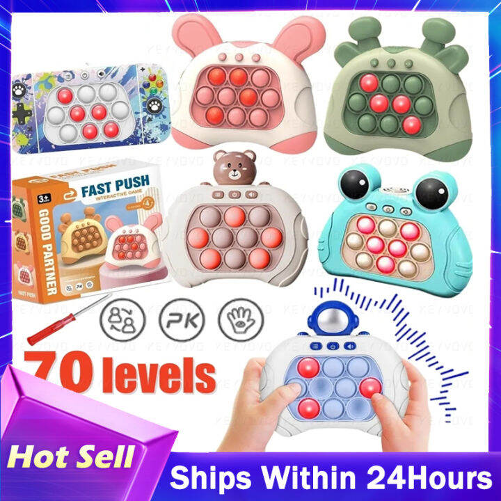 Electronic Quick Game Handheld Console Press Fidget Toys 4 Game Mode