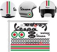 Helmet Stickers Suitable For Gamesmonkey Helmet Casco Kit Vespa Rosso ROT Italia Helma Viny Polished Black